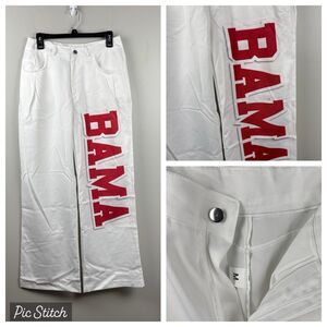 University Alabama Crimson Tide White Bama Pants Size Medium 32x30